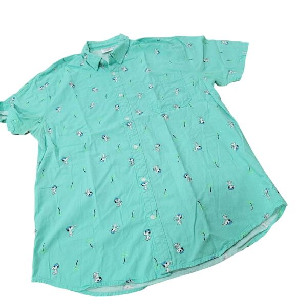Peanuts Pirate Snoopy Button Front Shirt Size Large - Picture 1 of 7